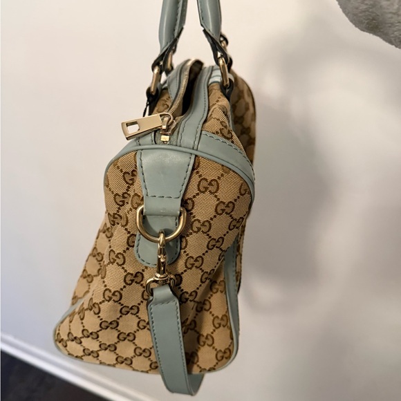 Gucci Tan and Blue Satchel - Picture 2 of 14